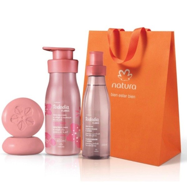 Producto - Flor de Durazno y Jazmín: body splash + crema corporal 400ml + jabones 2 de 90g - 0