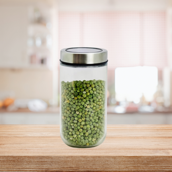 Producto - Frasco de vidrio con tapa plástica simil metal a rosca (con visor) 800cc