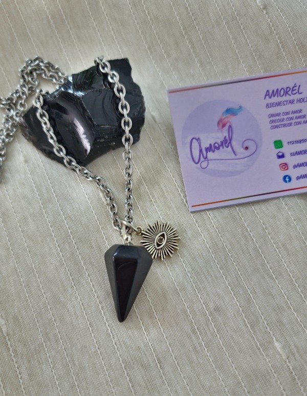 Producto - Collar Péndulo Obsidiana negra