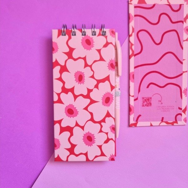 Producto - Libreta alargada porta lapicera Florecer