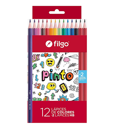 Producto - Lapices de colores FILGO PINTO x 12 + 2 lapices grafito - 0