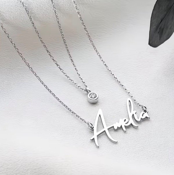 Producto - Collar nombre personalizado doble corazón