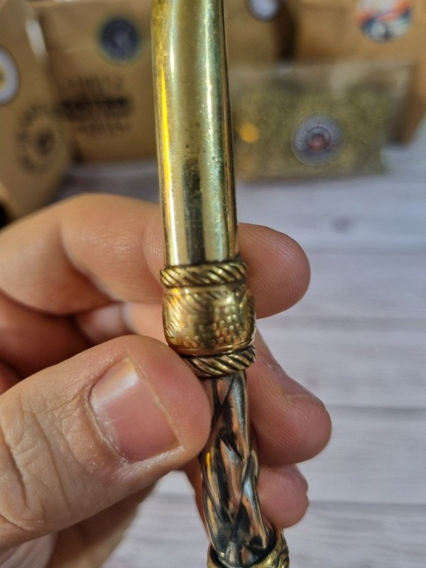 Producto - Bombillón Premium Súper Curvo de Alpaca con Terminaciones en Bronce - 2