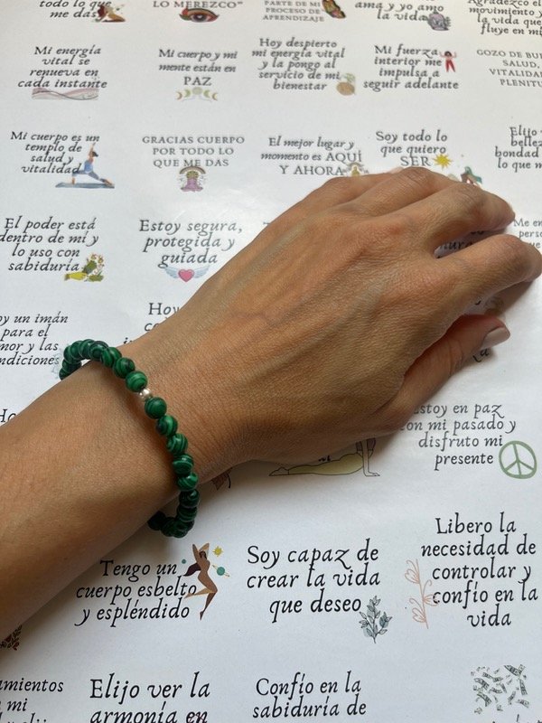 Producto - Pulsera piedra malaquita con plata 925