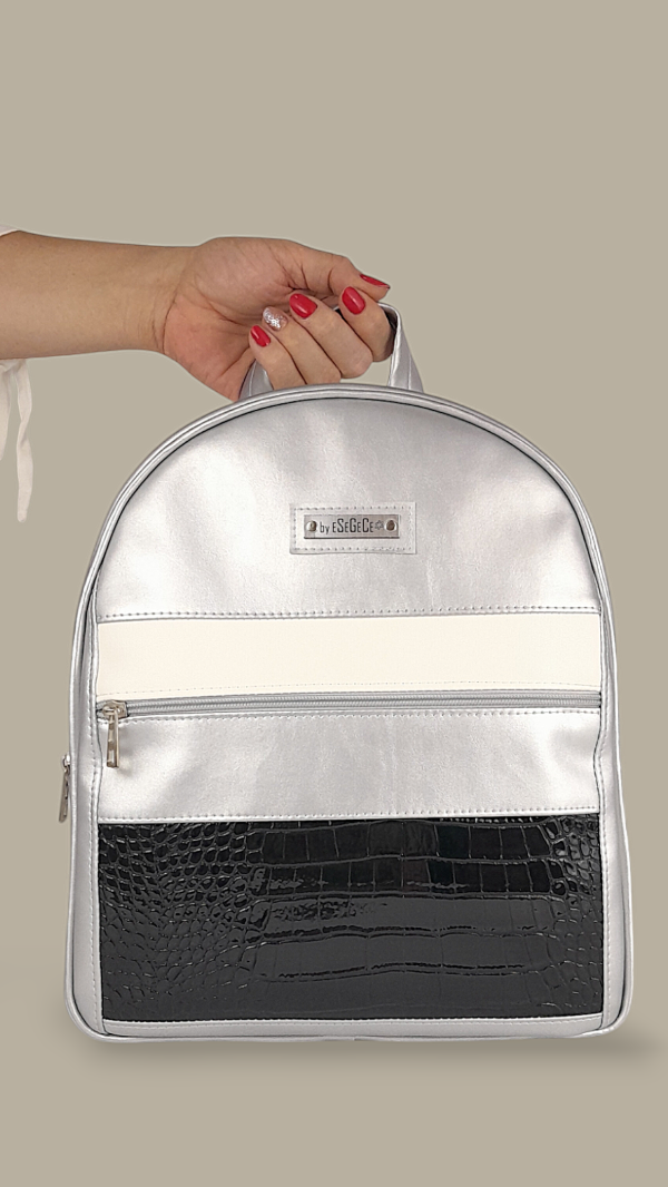 Producto - MOCHILA BERLIN STRIPES PLATA