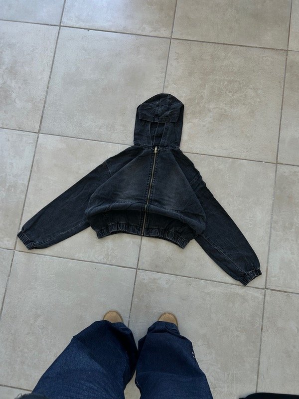 Producto - ZIP HOODIE JEAN GRIS DESGASTE