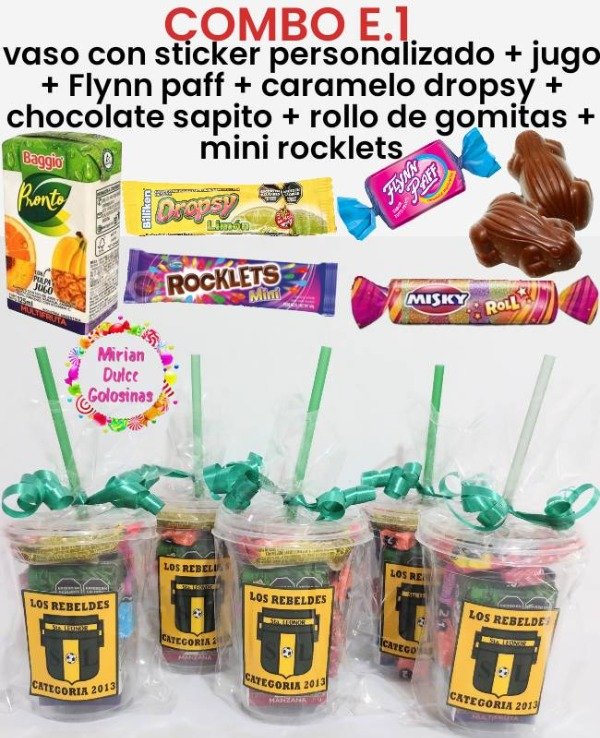 Producto - Combo E.1 VASO PERSONALIZADO CON GOLOSINAS