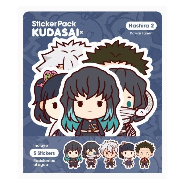 Producto - Pack x 5 Sticker Kudasai Kawaii Hashira 2 Demon Slayer Anime