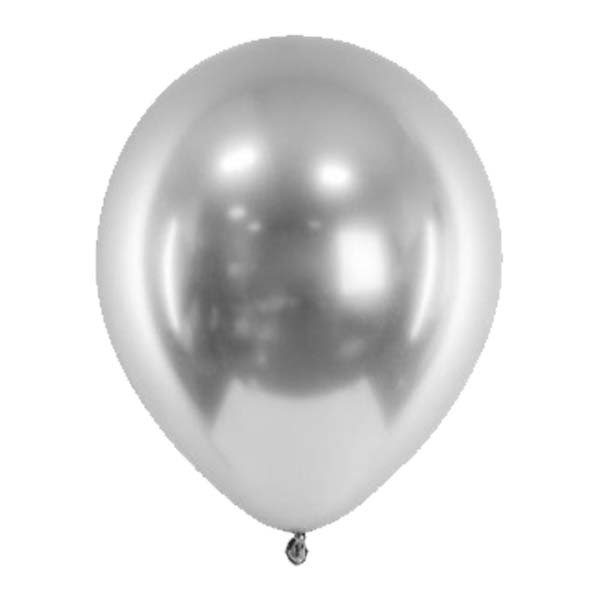 Producto - Globo Chrome Plateado 12 pulgadas x 10 unidades