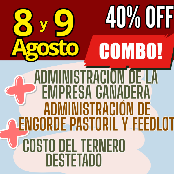 Producto - COMBO 3 CURSOS:Gestión Ganadera + Costo del Ternero + Engorde Pastoril y Feedlot - 0
