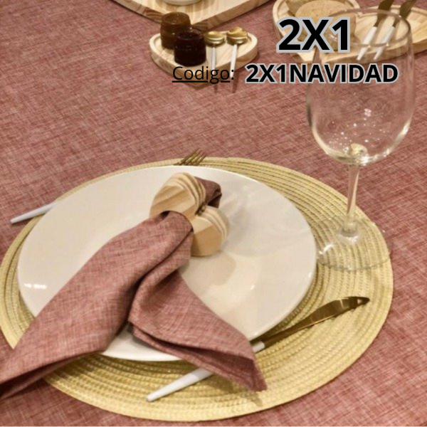 Producto - Mantel de Tela Antiarrugas Rosa Brick