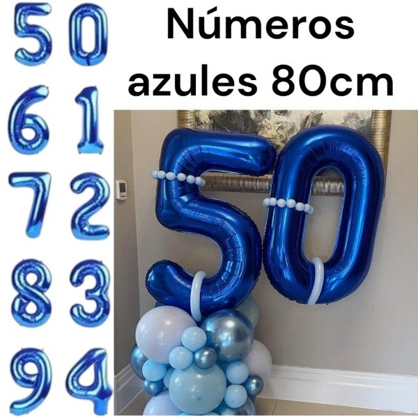Producto - GLOBO NUMERO 80 CM AZUL