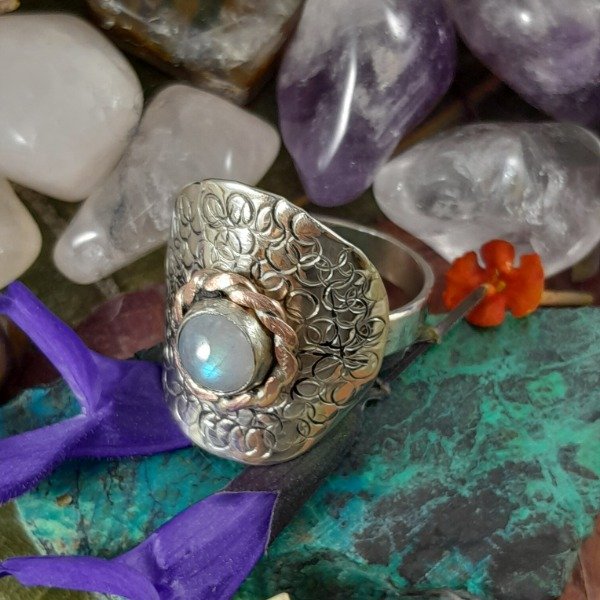 Producto - Anillo de Alpaca con piedra Luna natural - 2