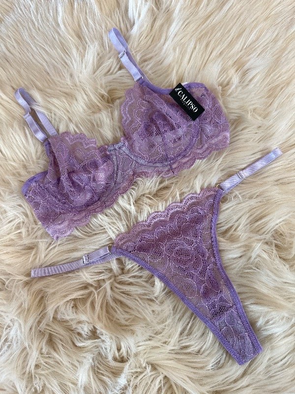 Producto - ART 692 CONJUNTO CON ARO DE ENCAJE LILA