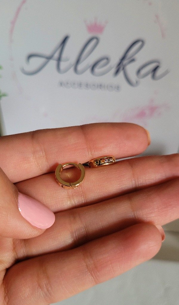 Producto - Argollas(1.0mm)tira de strass de colores de acero dorado - 0