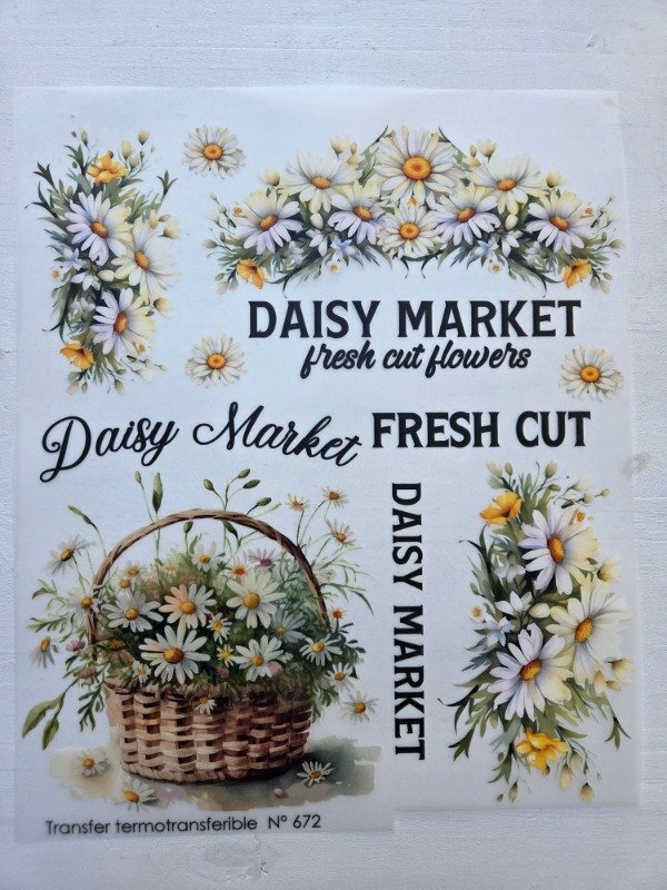 Producto - Transfer termotransferible MARGARITAS 2 23 x 30cm