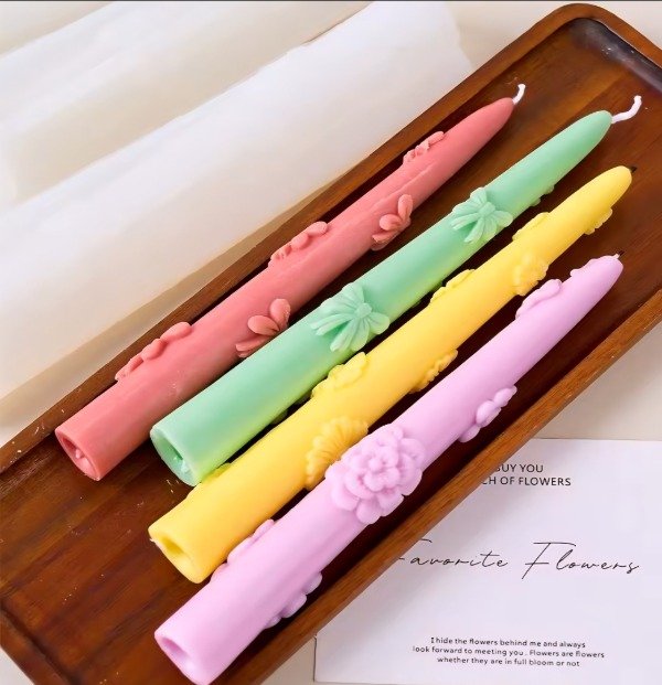 Producto - Molde de silicona para VELA/ Tubito largo con detalles