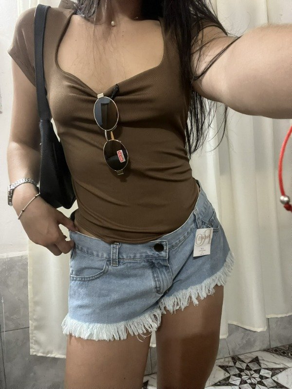 Producto - Mini short denim tiro bajo