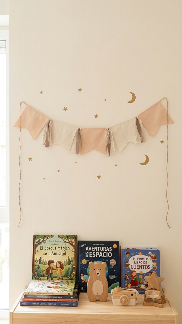 Producto - Guirnalda Banderines De Tela Tusor-Gabardina 5 banderines.