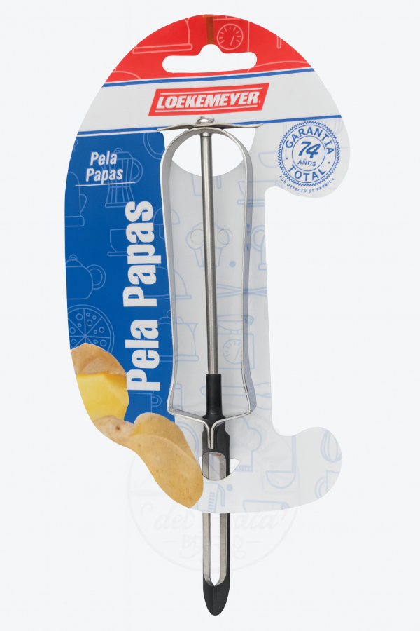 Producto - Pelapapas Loekemeyer Mango Metálico  Pela Papas de Acero Inoxidable