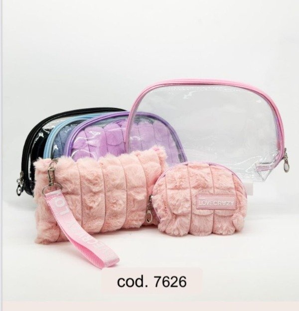 Producto - Porta cosméticos x3 peluche Love Crazy Tejar