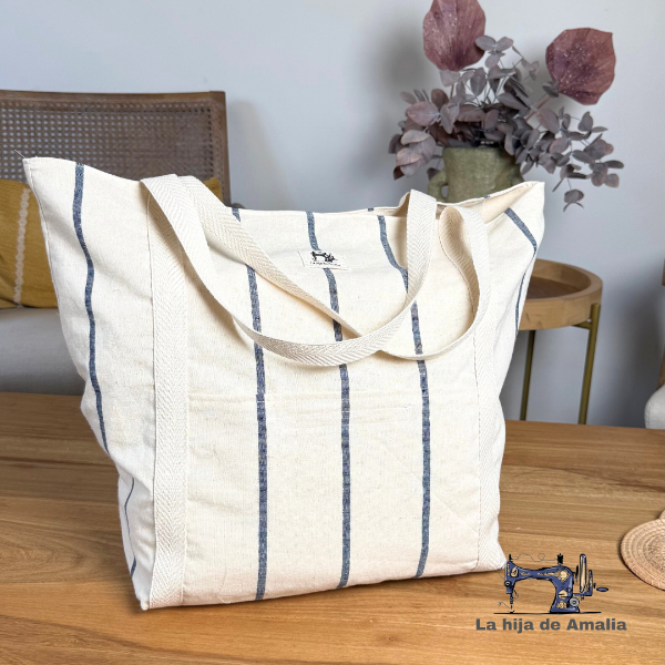 Producto - Bolso playero XL rayando gris