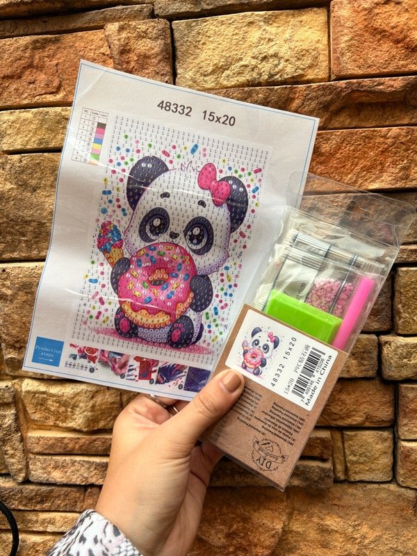Producto - Lámina DIAMOND PAINTING 15 x 20 cm. PANDA