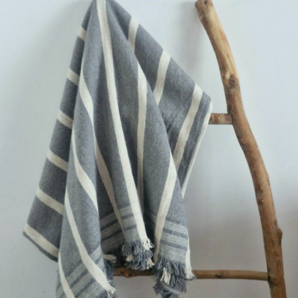 Producto - Manta Nativa Gris Bastón Tiza - 0