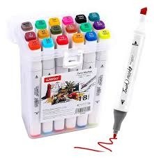 Producto - FIBRONES DOBLES TWIN MARKER CON ESTUCHE X 18U COLORES SURTIDOS