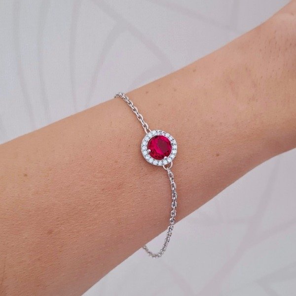 Producto - Pulsera circulo cubic rojo