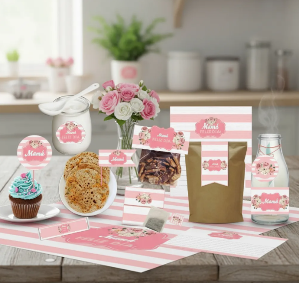 Producto - Kit Imprimible Desayuno Merienda Día de la Madre Editable - 4