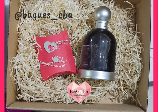 Producto - Set para regalar Fragancia Brujas Homenaje 90 ML + Set de cadenitas Corazón
