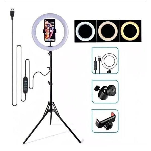 Producto - ARO LED 10"26cm FRÍO/CALIDO + TRÍPODE ALTURA2.10max