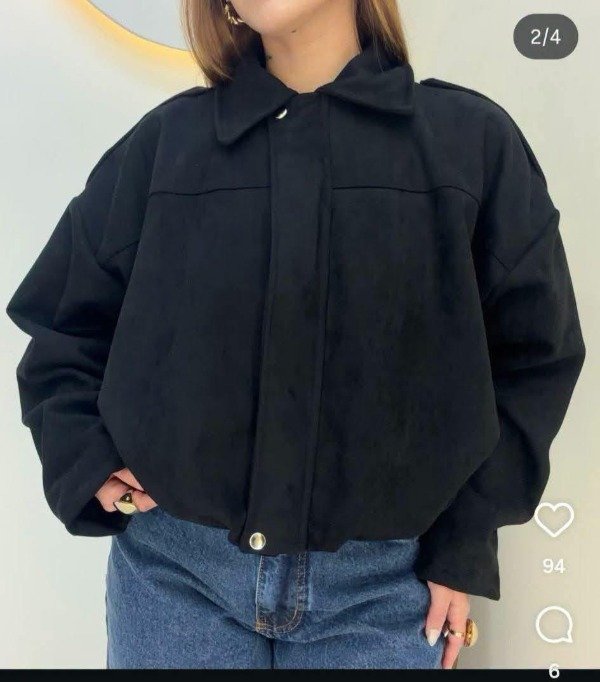 Producto - Bomber gamuzada negra