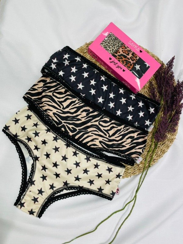 Producto - Art. 10602 - SAYKA - Pack x3 Culotte Vedetina de Microfibra Estampada