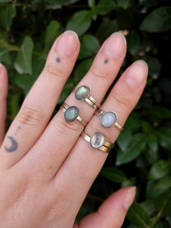Producto - Anillos con Labradorita y Adularia