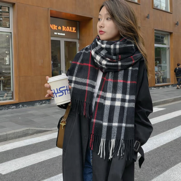 Producto - BUFANDA DE CUADRO COLOR NEGRO