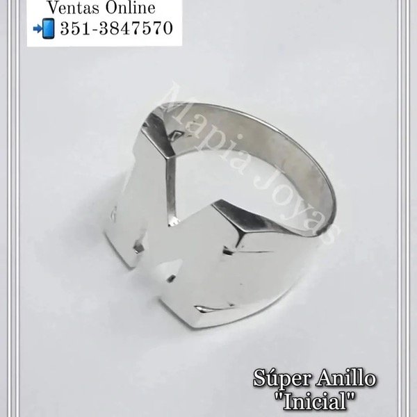 Producto - ANILLO SÚPER INICIAL PLATA 925