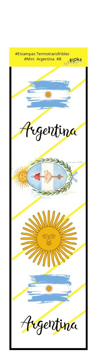 Producto - Termotransferible Mini 5x19cm Argentina #8 para Scrunchies