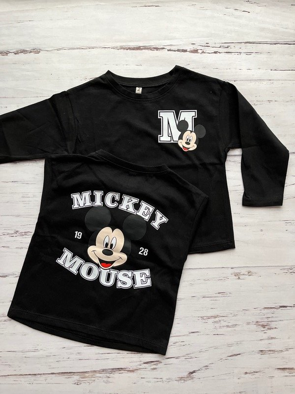 Producto - Remera Mickey universitario manga larga  Negro