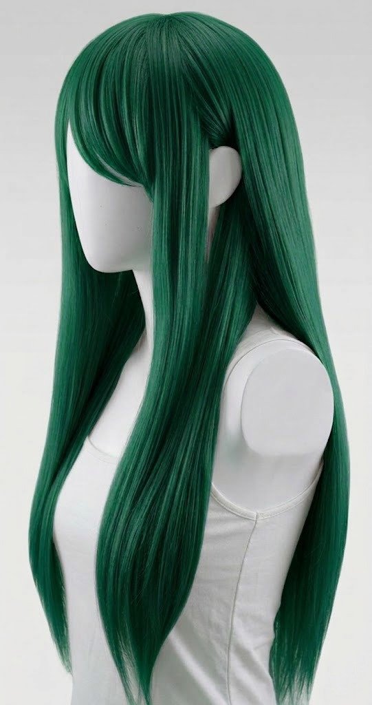 Producto - Peluca larga lacia verde oscuro