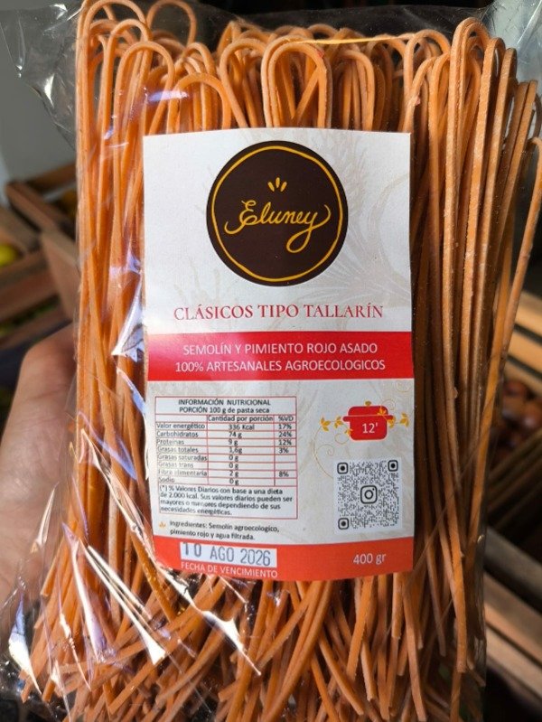 Producto - Fideos de Semolin y Pimiento Rojo Asado - Eluney