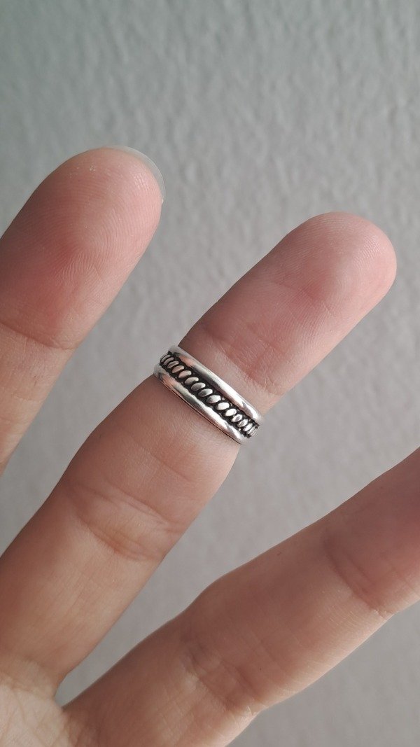 Producto - Anillo de Plata Midi Bali con Detalle Torzado