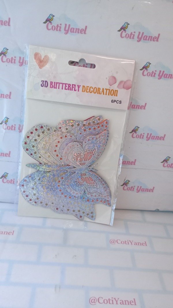 Producto - Mariposas holograficas x6 unidades - 1