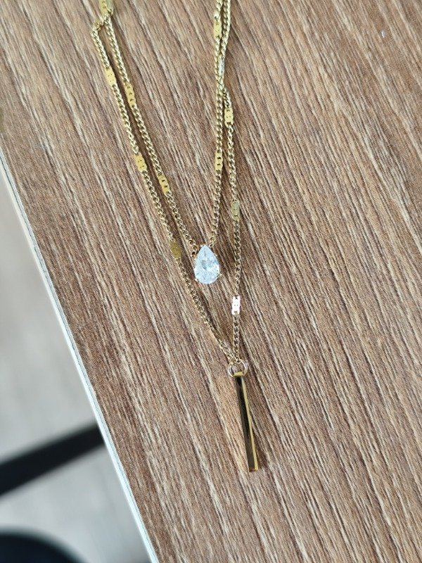 Producto - Collar doble barrita y gota