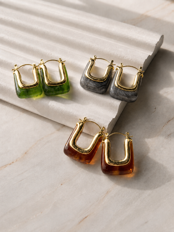 Producto - ARGOLLAS DORADAS CRISTAL COLORES OSCUROS 2319 - 1