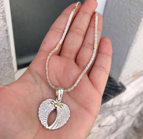Producto - Dije Alitas Plata y Oro