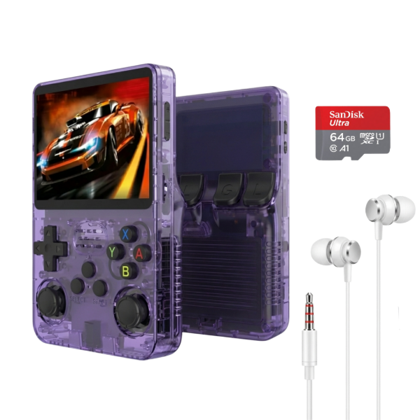 Producto - Consola R36s + Microsd Sandisk 64gb + Auricular