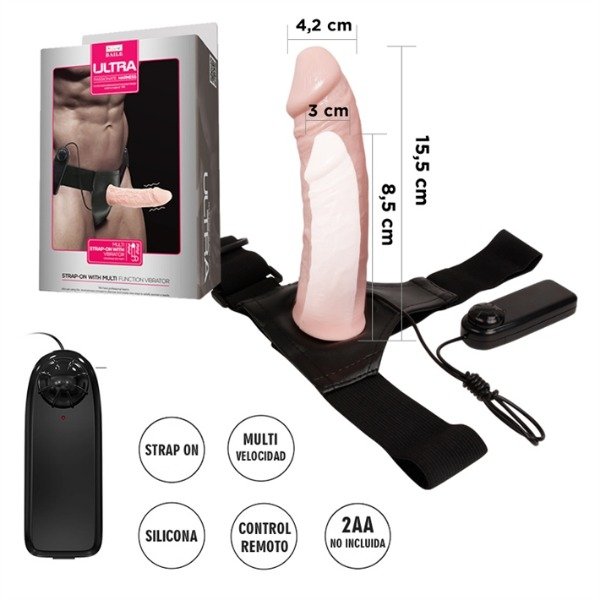 Producto - FUNDA CON ARNES Y VIBRADOR DE VELOCIDAD REGULABLE