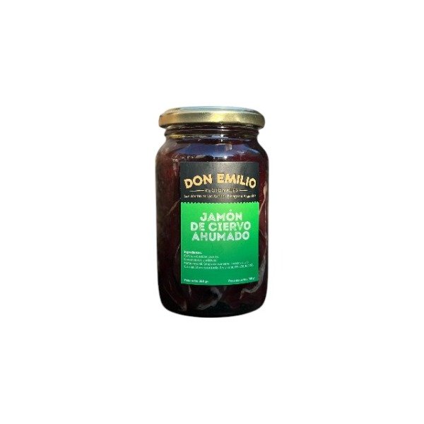Producto - Jamón de Ciervo Ahumado en Aceite - Don Emilio Ahumados x200gr
